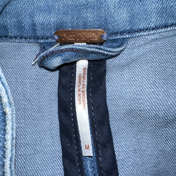 Free People Fitted Military Denim Jacket S - Picture 8 of 8